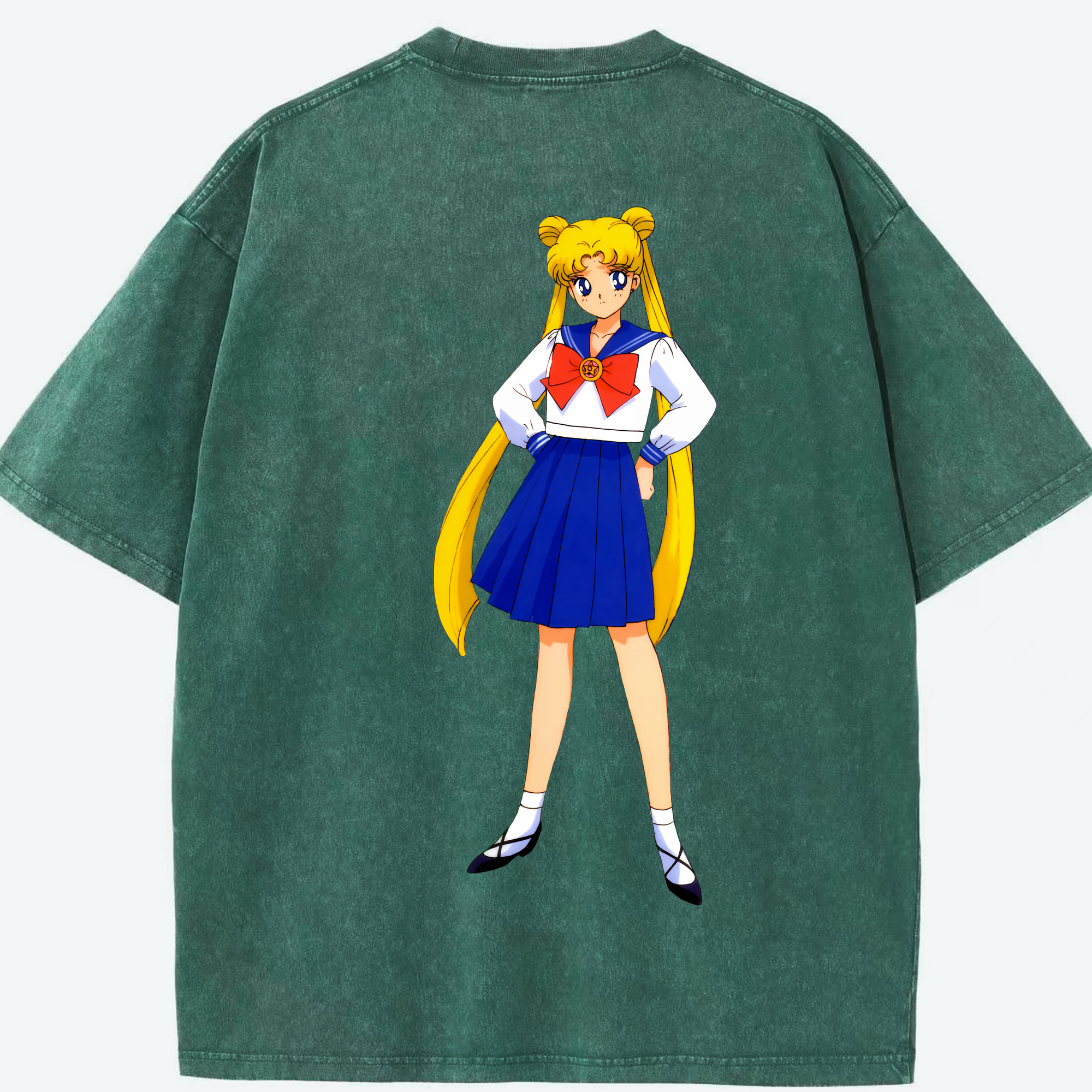 （画像用） 美少女戦士セーラームーン 愛野 美奈子 あいの みなこ Sailor Moon Aino Minako 綿100% ヴィンテージ風 半袖Tシャツ（背面プリント）